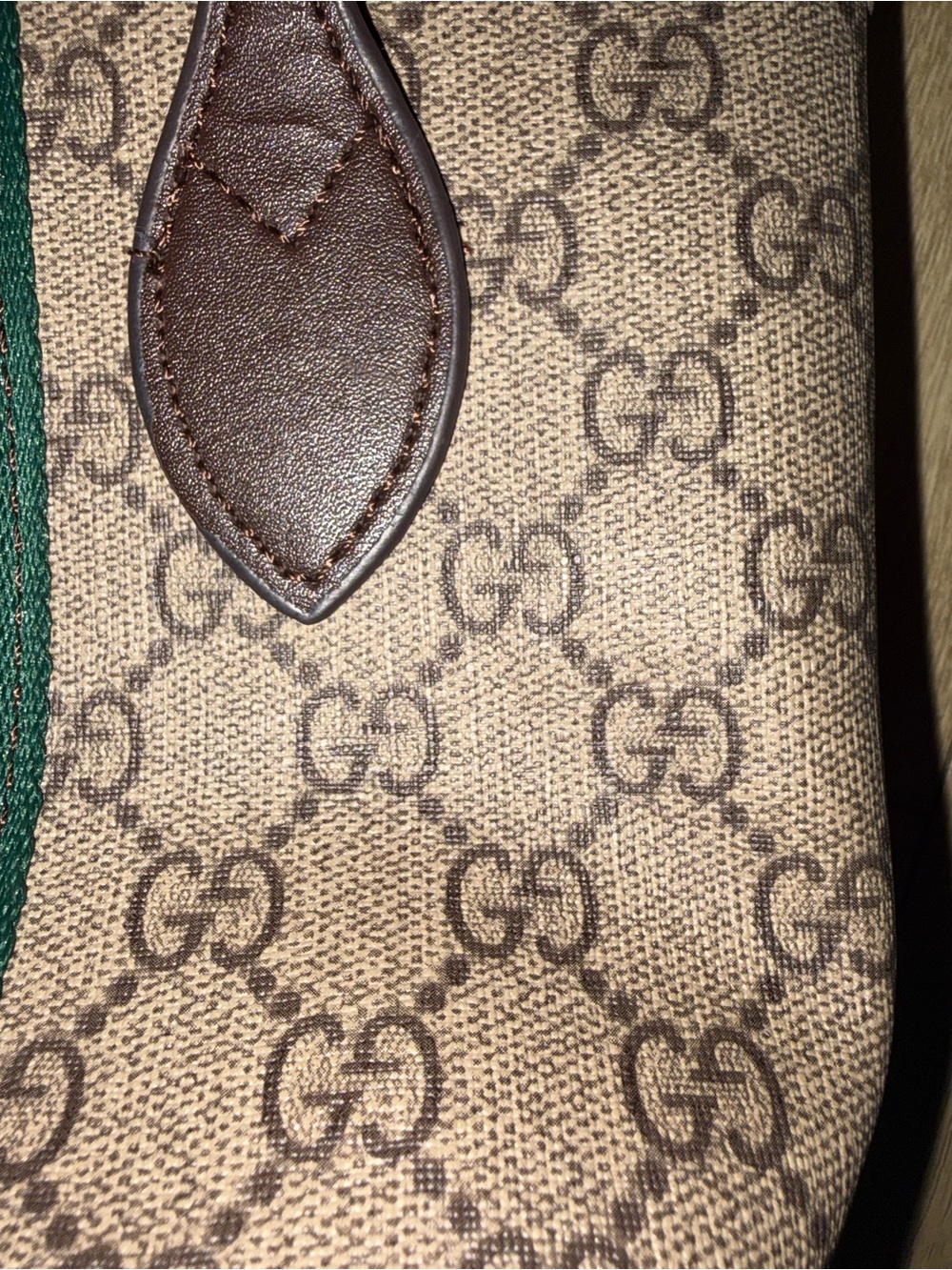 Beige/Green/Red Mini Tote with Coin Pouch - Picture 7 of 10